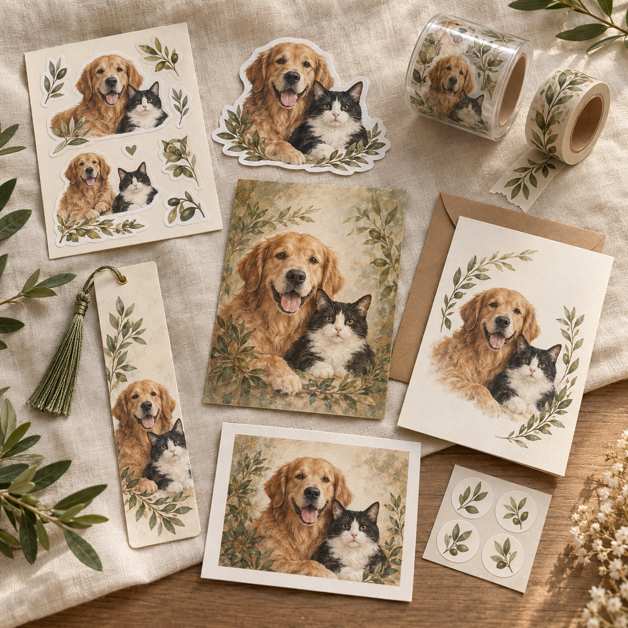 Custom pet portrait paper keepsakes