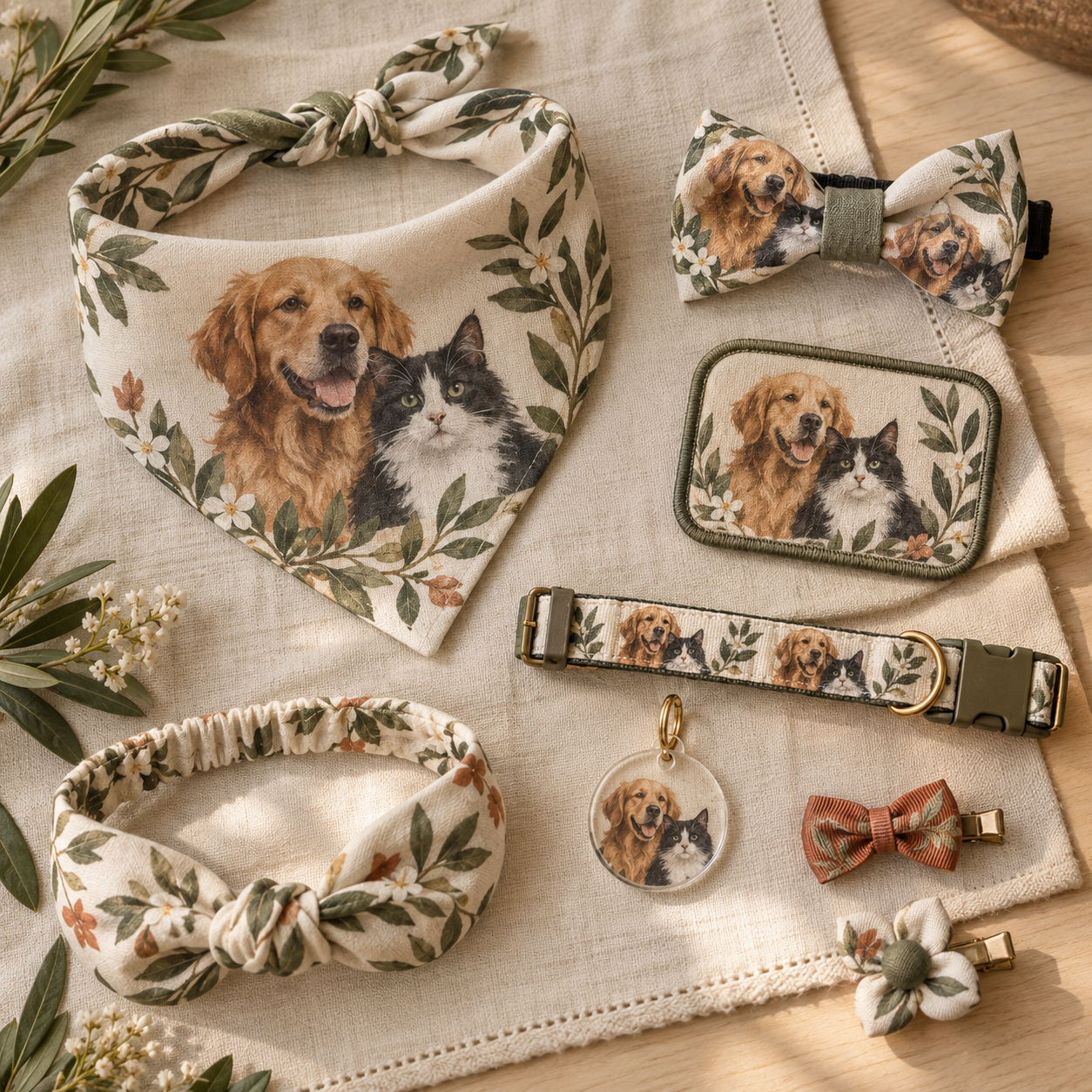 Custom pet portrait accessories